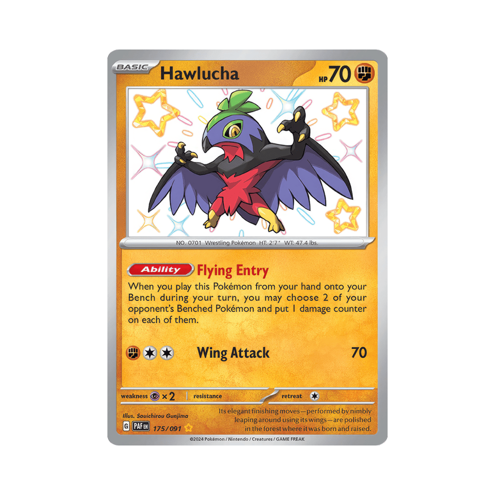 shiny hawlucha pokemon card 2023 Scarlet Violet Treasure ex Japanese #106/190 PSA 10 [Colorless]. Mega Hawlucha ex from "Ascended