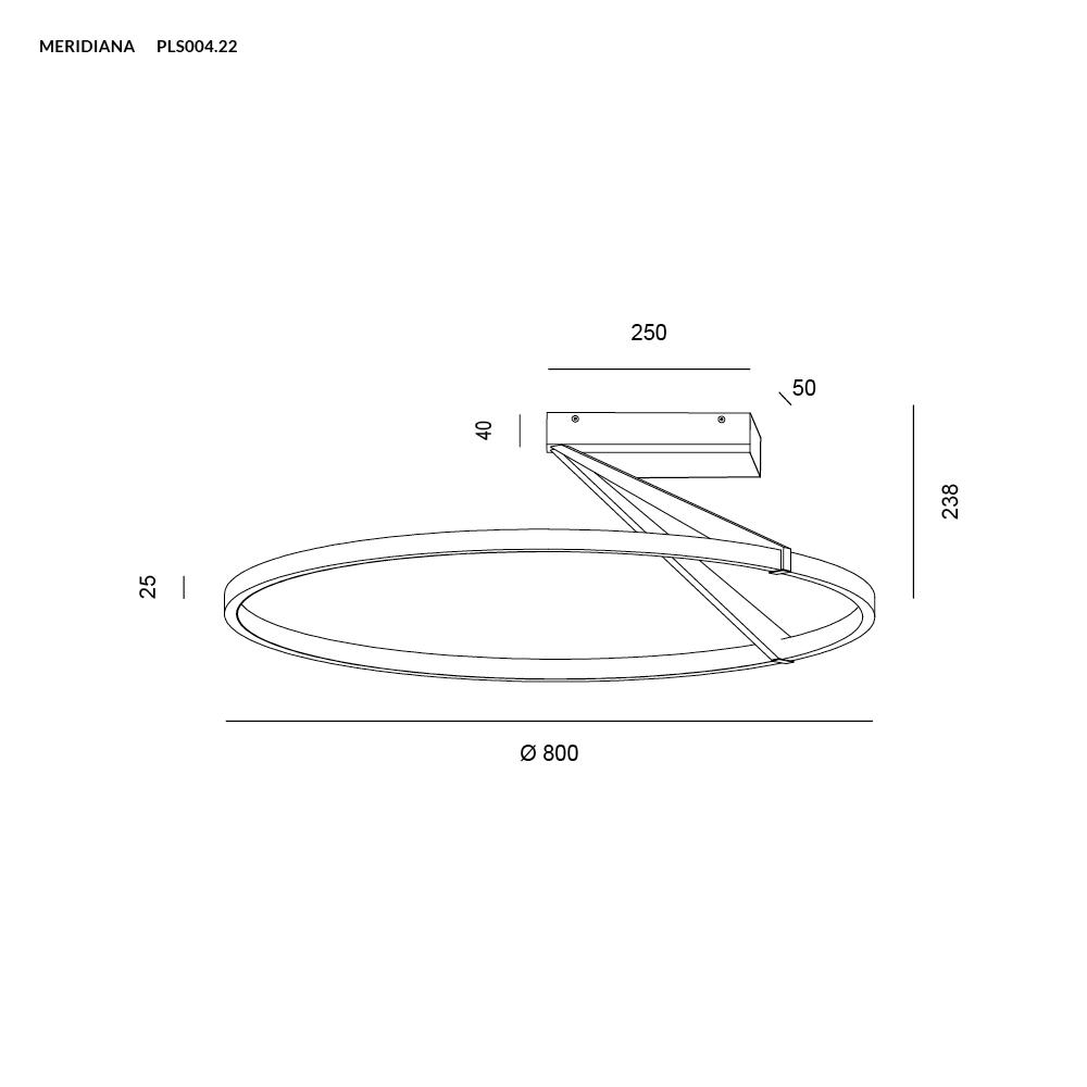 MERIDIANA PLAFONIERA Ø80 BRONZO 51W 3000K-4000K DIMMERABILE