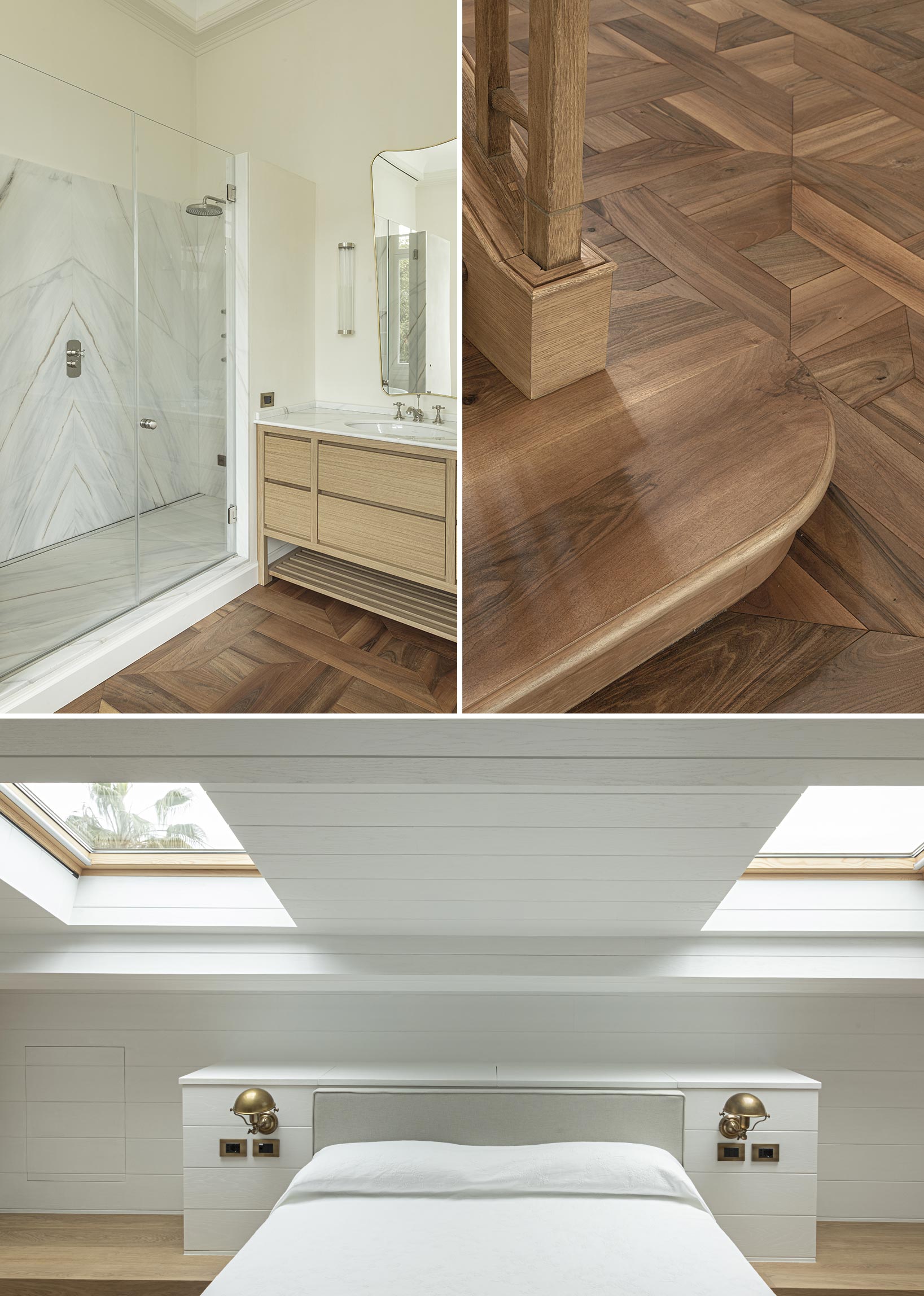 Pavimenti a cassettone Maestro in noce nazionale recuperato