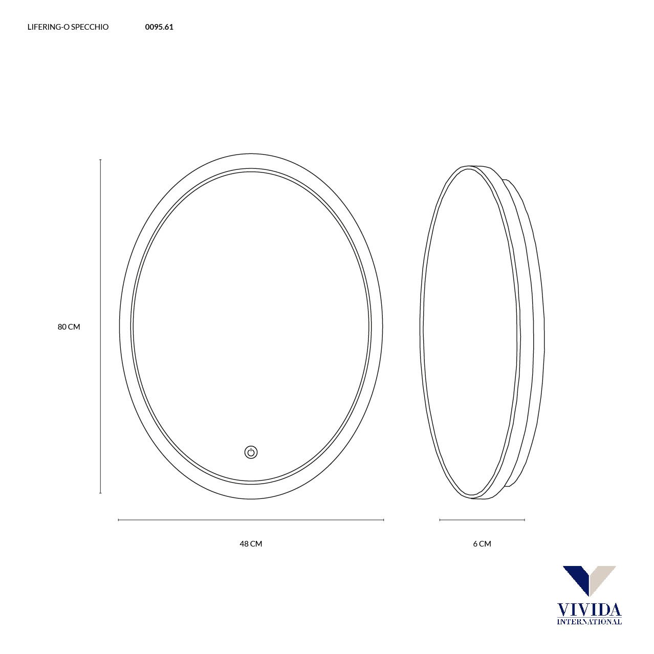 LIFERING-O SPECCHIO 80 BIANCO 28W 3000K 