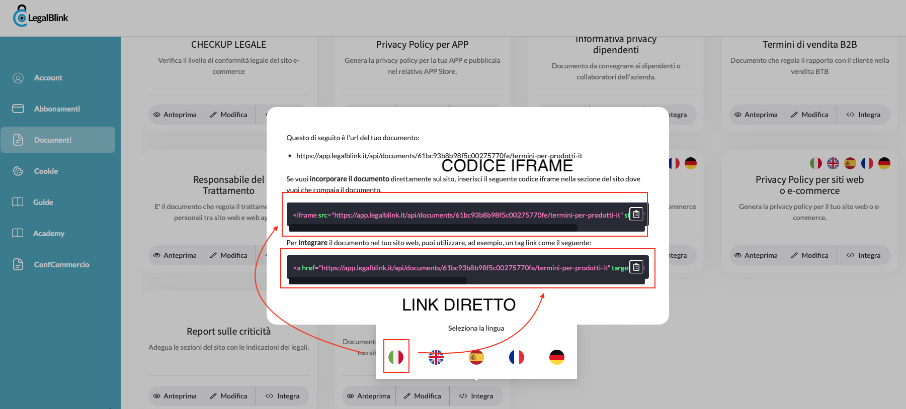 come inserire termini di vendita in Team System ecommerce 