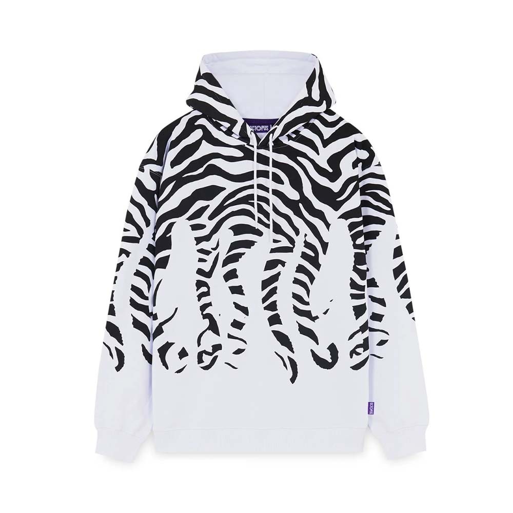 OCTOPUS Felpa Con Cappuccio Hoodie Zebra 
