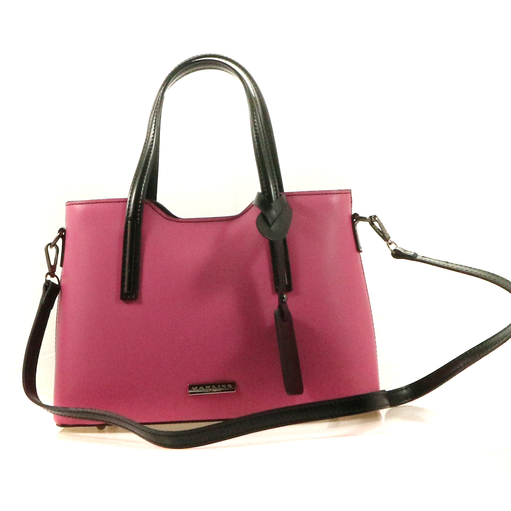 Manrico Desiderata Borsa a mano e tracolla  Fuxia+Nero