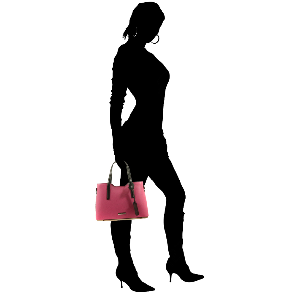 Manrico Desiderata Borsa a mano e tracolla  Fuxia+Nero