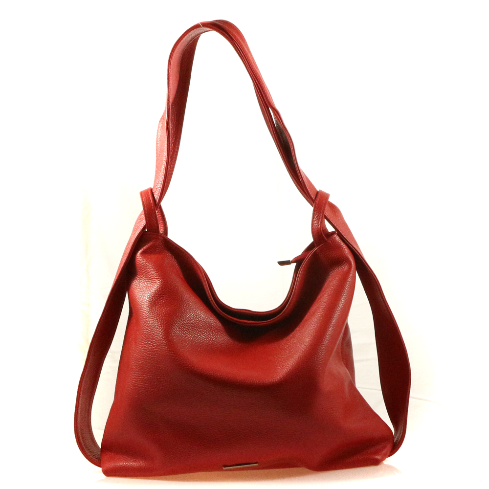 Manrico Aria Borsa a spalla trasormabile in zaino  Rosso scuro