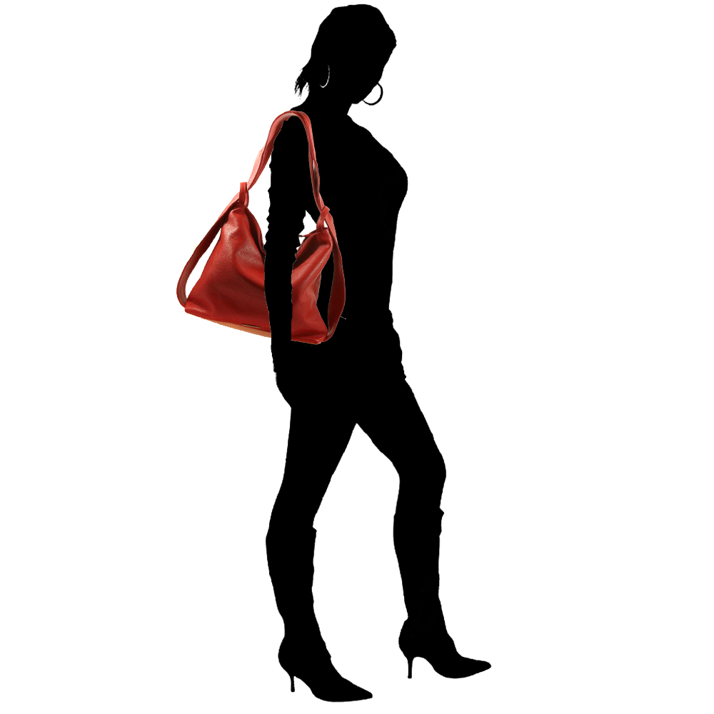 Manrico Aria Borsa a spalla trasormabile in zaino  Rosso scuro