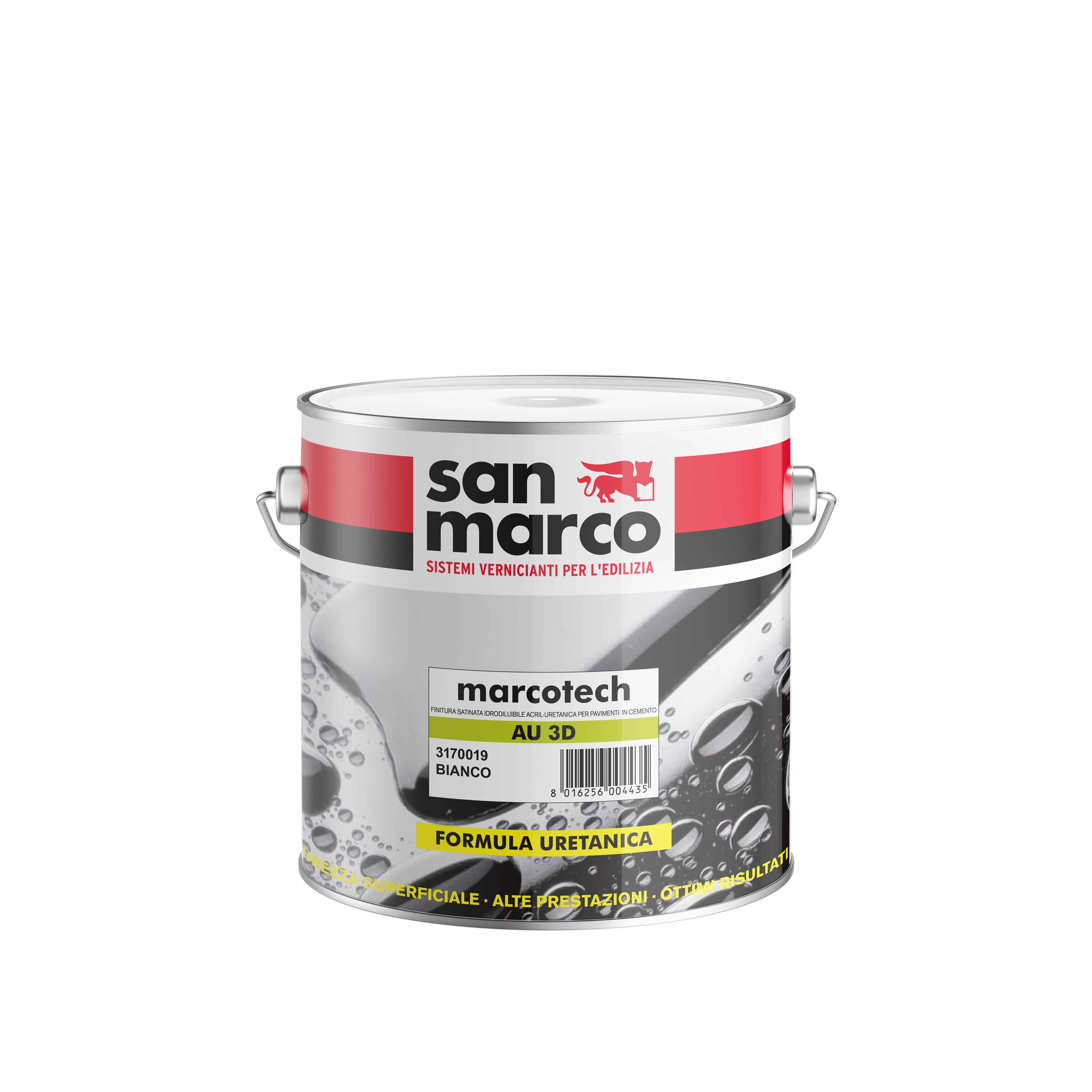 MARCOTECH AU 3D Smalto per pavimento in cemento, a base acqua: alta resistenza meccanica, effetto satinato, per l'uso in garage domestici. | San Marco