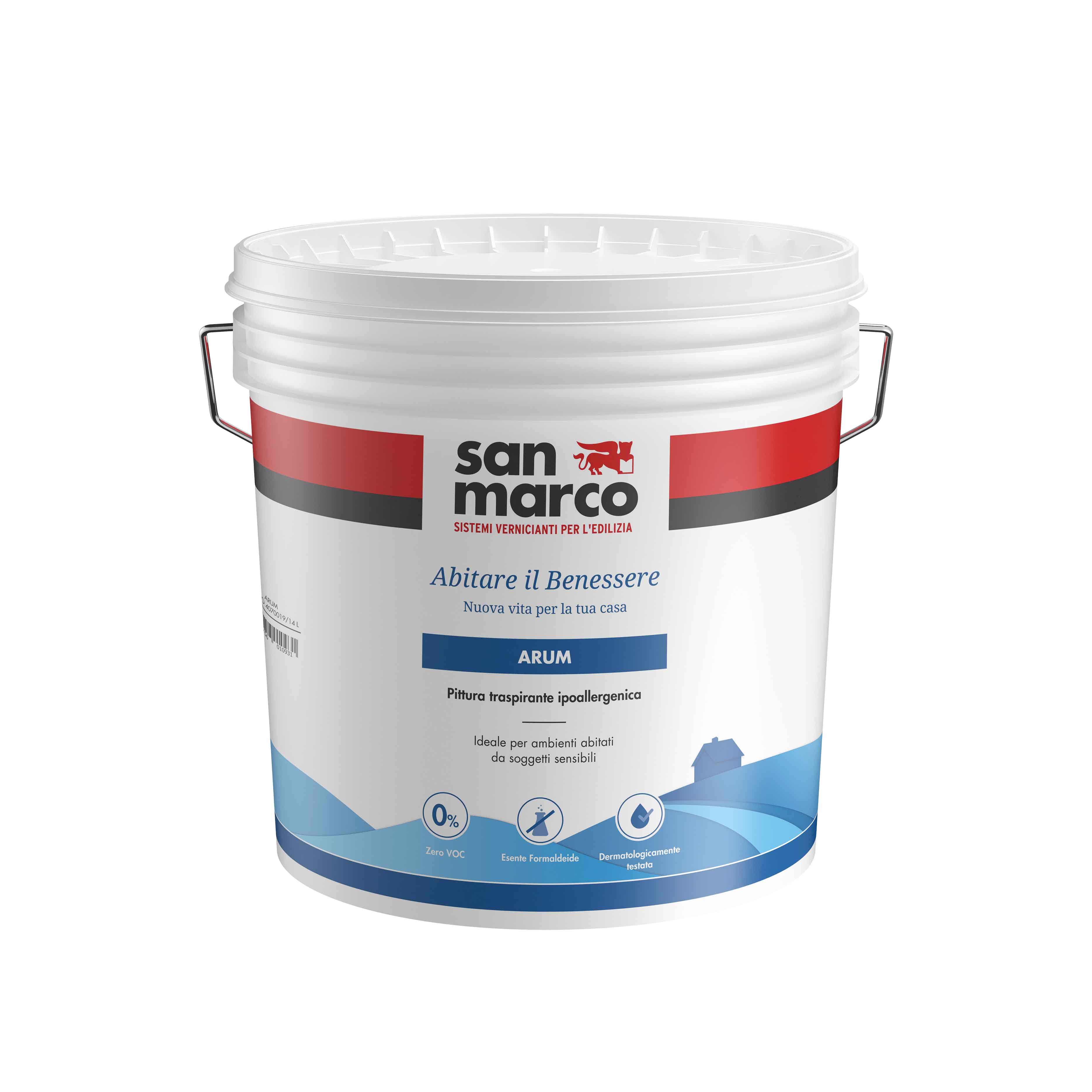 ARUM Pittura traspirante, ipoallergenica e inodore esente da cov e formaldeide è ideale per ambienti frequentati da persone sensibili. | San Marco