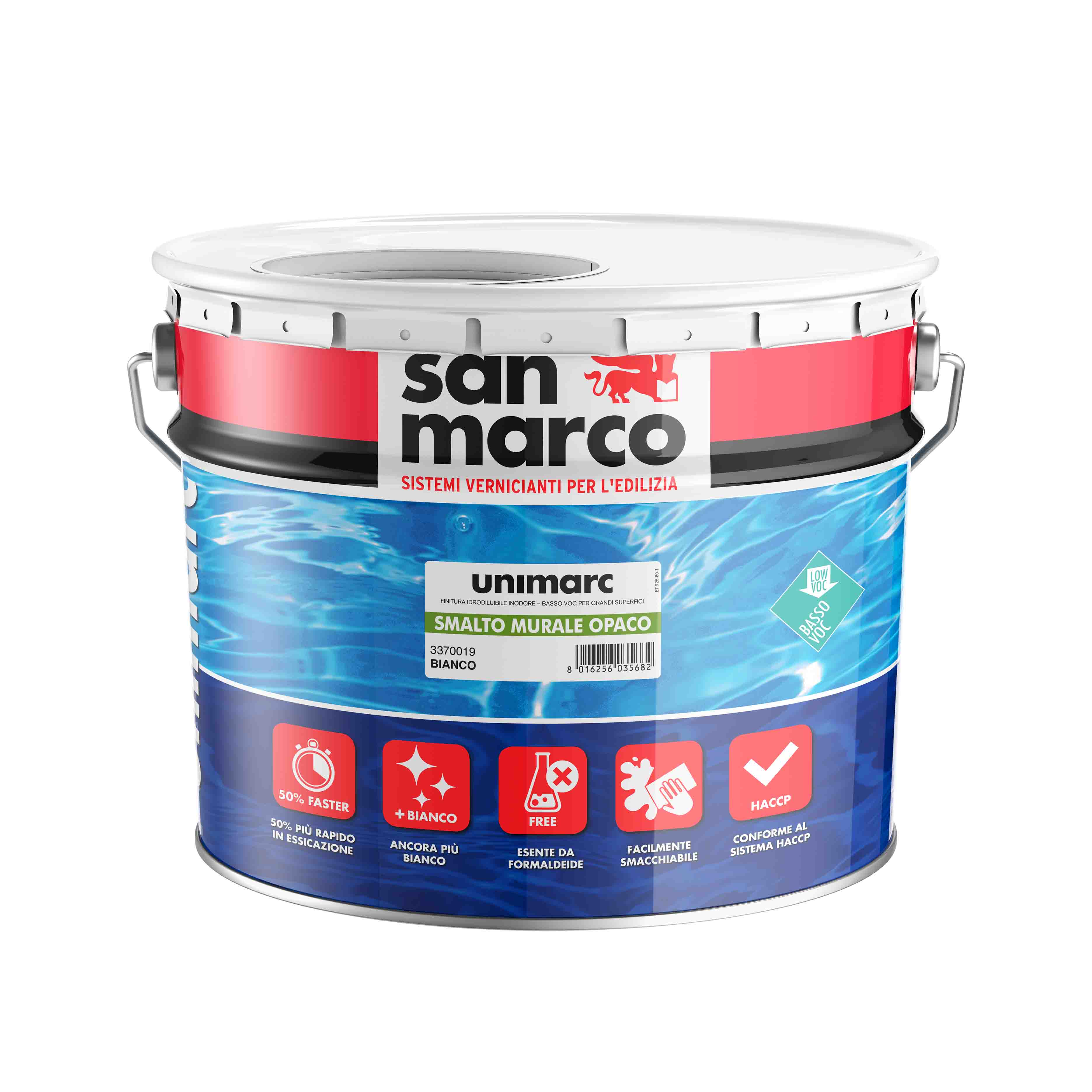 UNIMARC SMALTO MURALE OPACO Smalto murale superlavabile ad effetto opaco; speciale per superfici soggette a frequenti pulizie. | San Marco