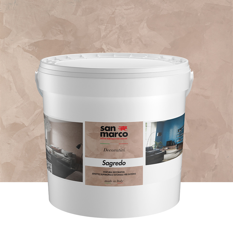 SAGREDO Pittura decorativa per interni ad effetto superopaco bitonale che crea profonde e raffinate sfaccettature; si applica a spatola. | San Marco