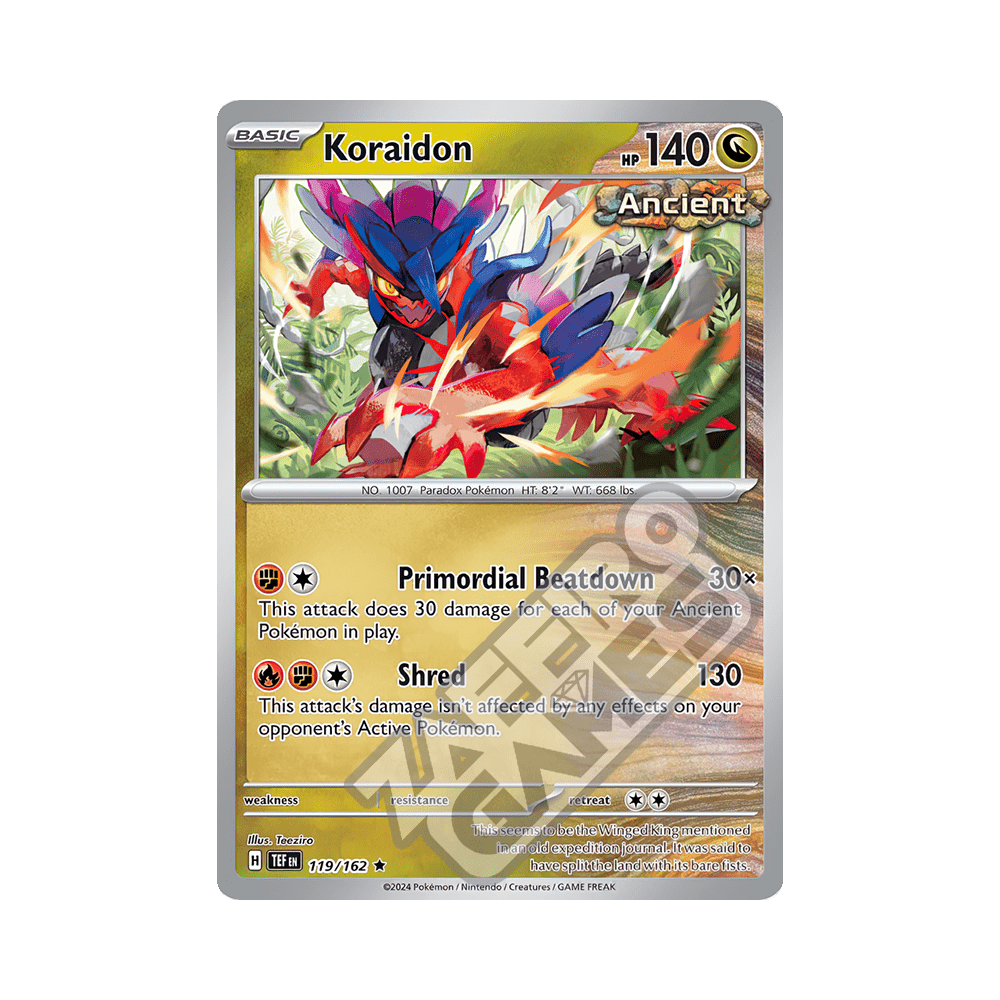 119 162 pokemon card Seaking 28/162 Breakthrough Reverse Holo NM Colorless Primeval Battering (30x This attack does 30 damage for each of your Ancient Pokmon in play.) Fighting Koraidon Temporal Forces Holo NM