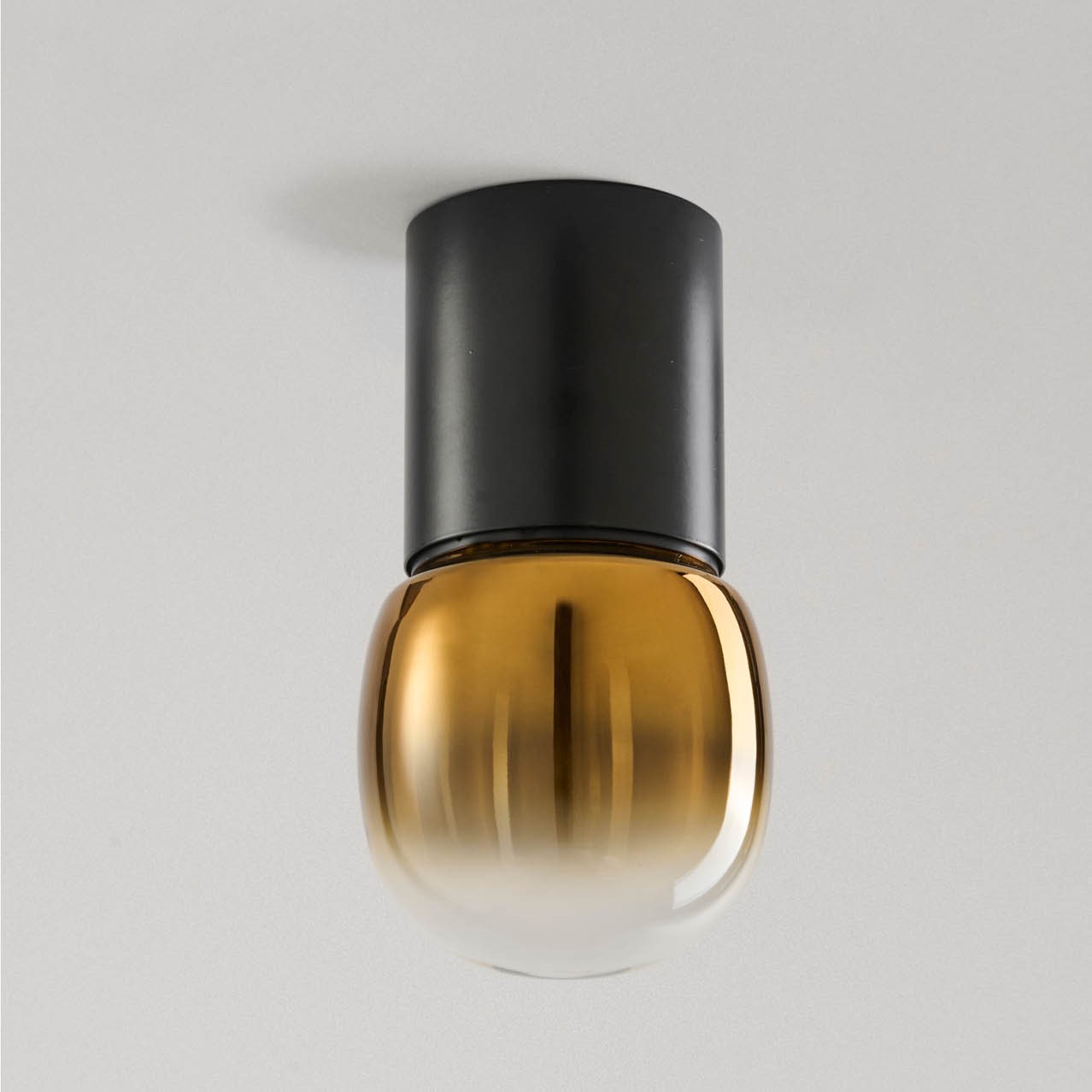 MODIGLIANI PLAFONIERA BASE A LED INTEGRATO SMALL NERO 8W 3000K DIMMERABILE + DIFFUSORE IN VETRO SMALL ORO