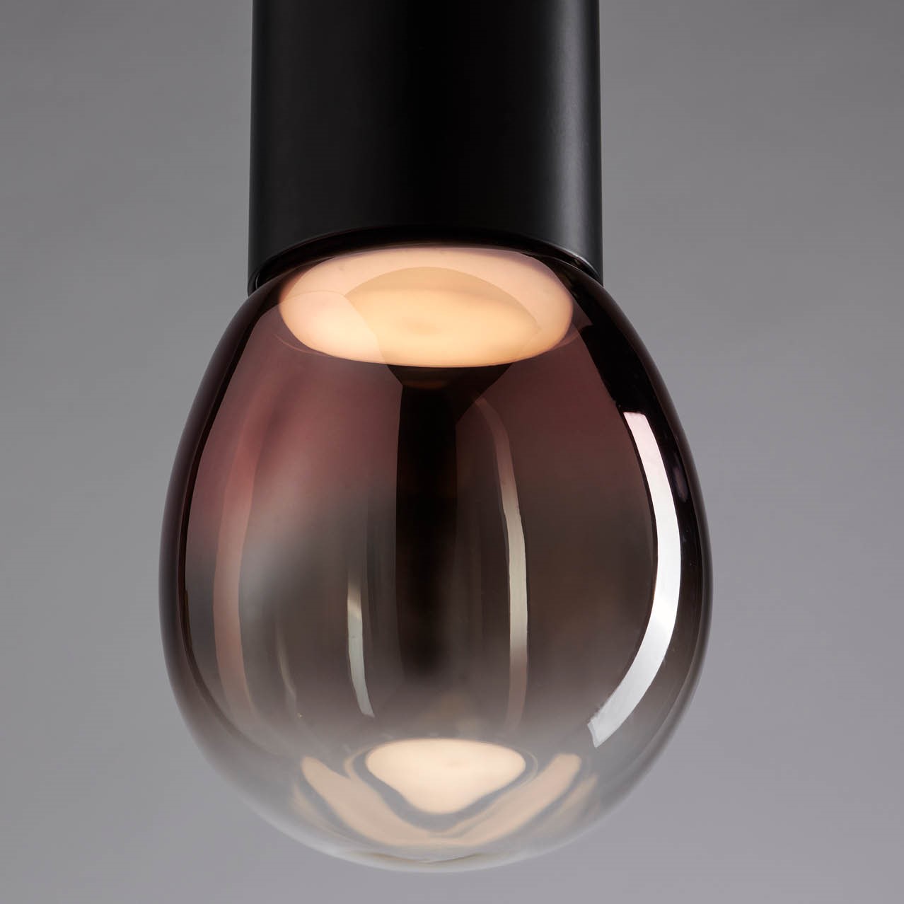 MODIGLIANI SOSPENSIONE BASE A LED INTEGRATO BIG NERO 16W 3000K DIMMERABILE + DIFFUSORE IN VETRO BIG ORO ROSA