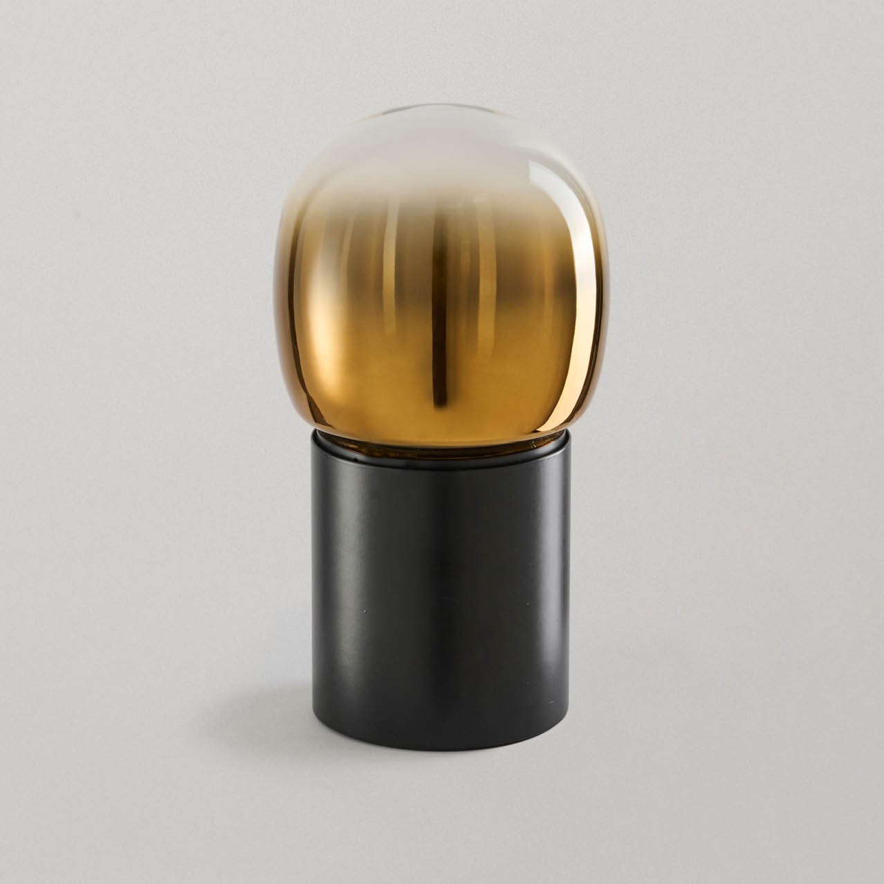 MODIGLIANI DA TAVOLO BASE A LED INTEGRATO SMALL NERO 8W 3000K DIMMERABILE + DIFFUSORE IN VETRO SMALL ORO