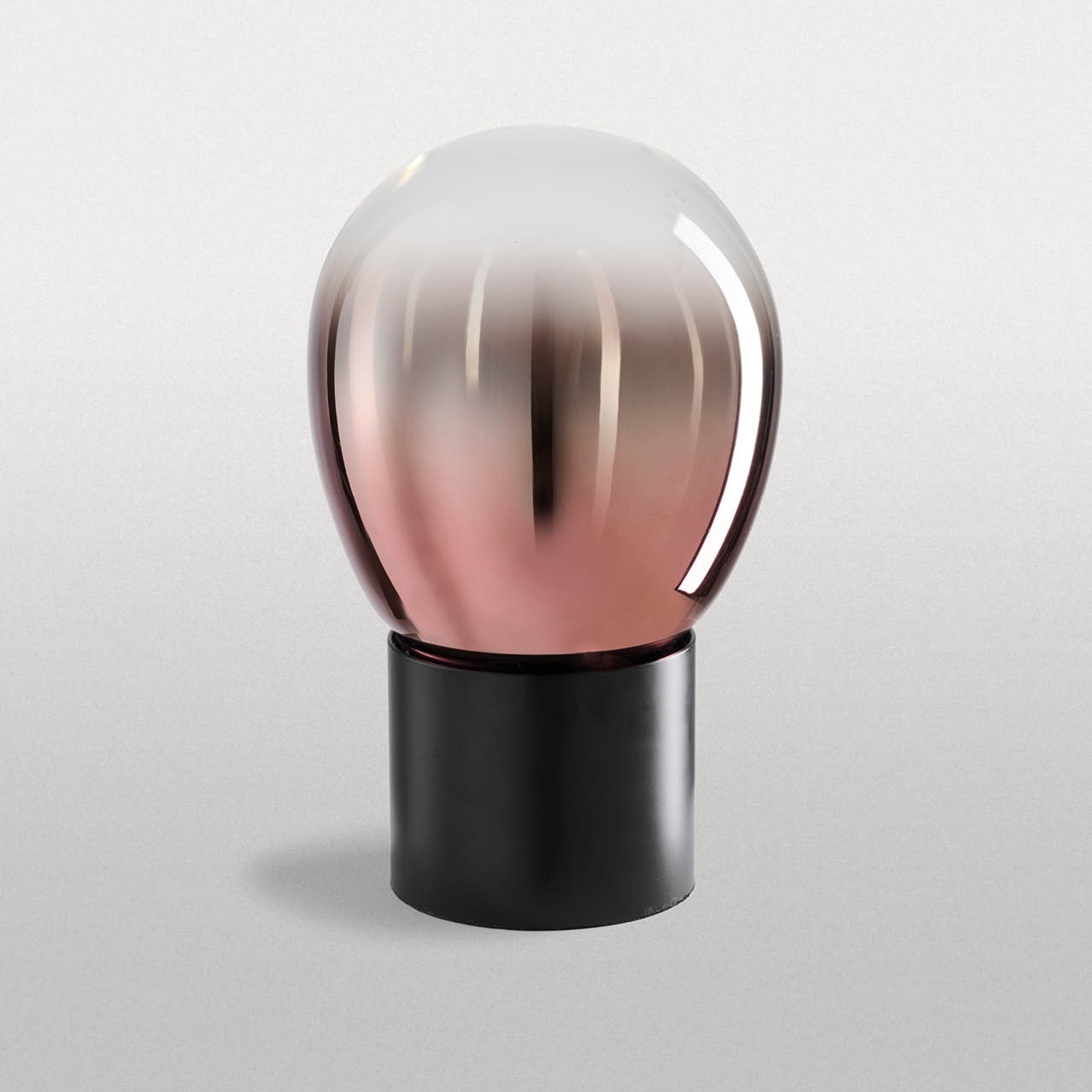 MODIGLIANI DA TAVOLO BASE A LED INTEGRATO BIG NERO 16W 3000K DIMMERABILE + DIFFUSORE IN VETRO BIG ORO ROSA