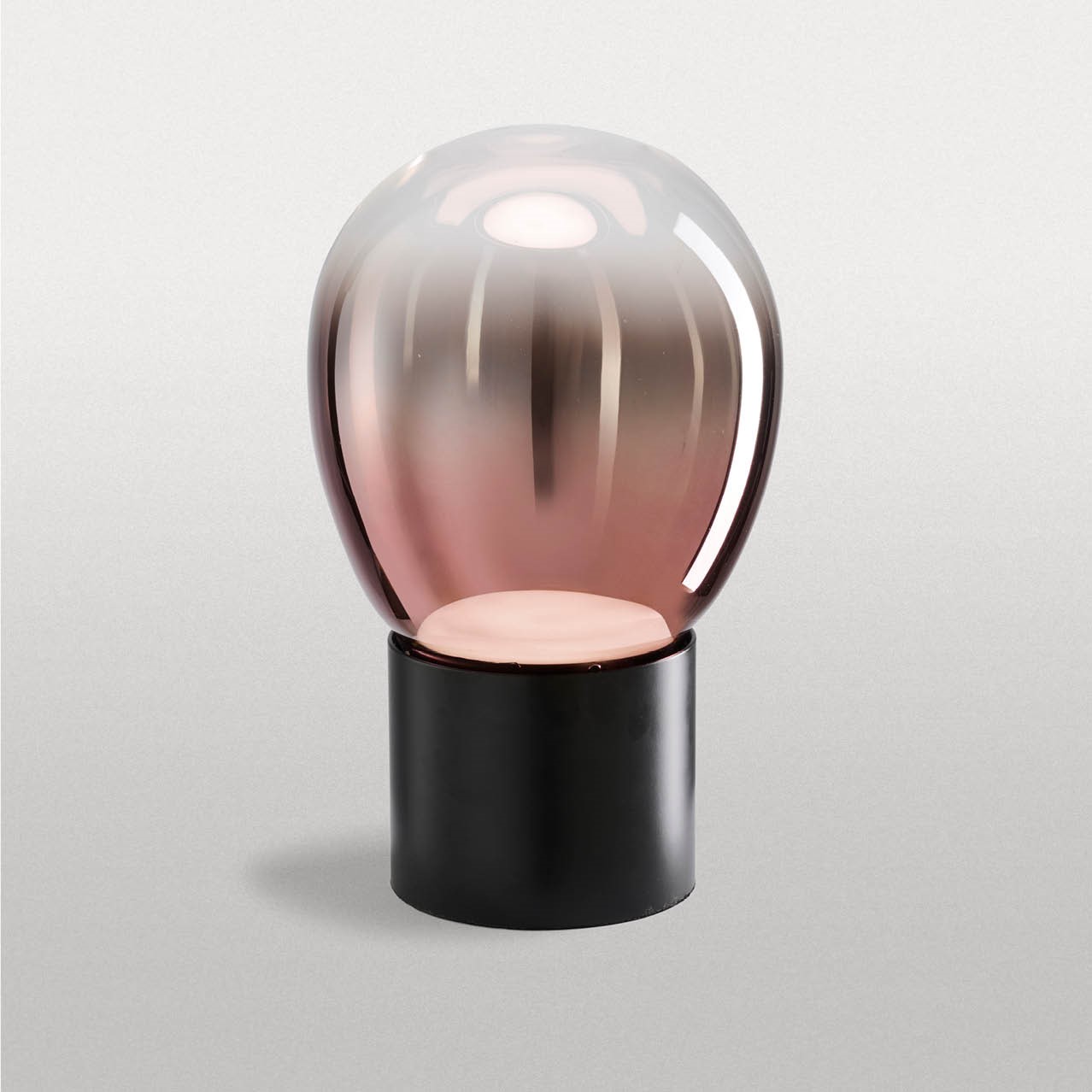 MODIGLIANI DA TAVOLO BASE A LED INTEGRATO BIG NERO 16W 3000K DIMMERABILE + DIFFUSORE IN VETRO BIG ORO ROSA