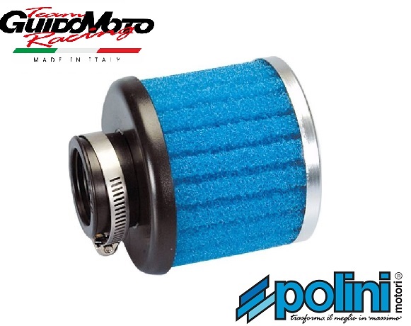 Filtro Aria POLINI 37mm - In Plastica, Diametro 80mm, Lunghezza 115mm, Per Motorini E Scooter