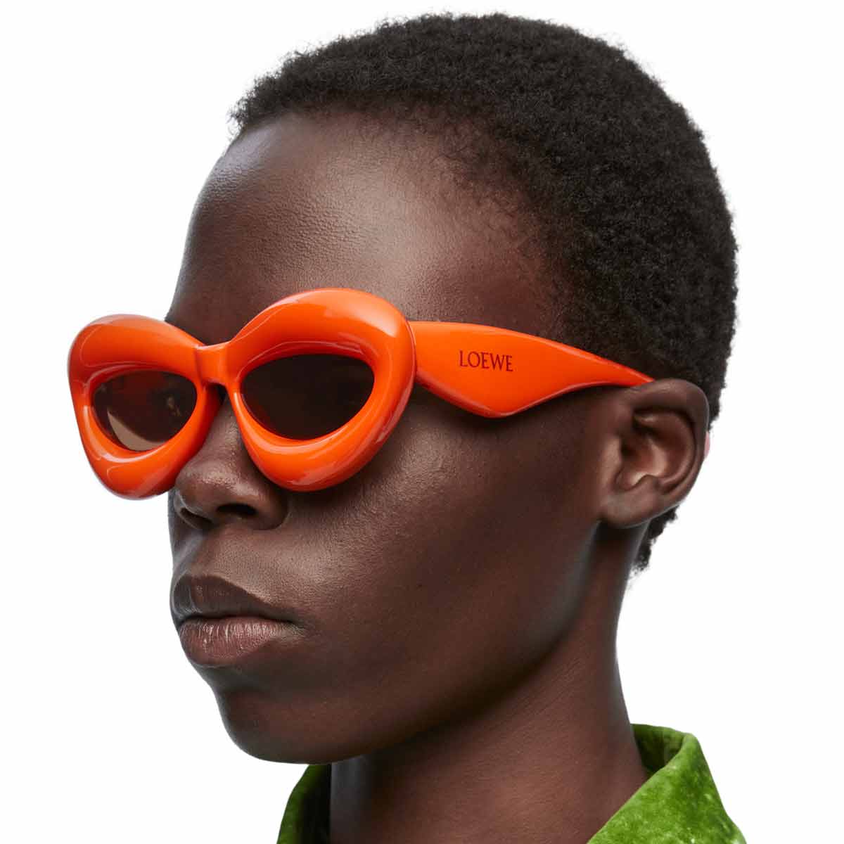 Loewe Women Sunglasses Orange Brown Cat Eye LW40097I INFLATED 42E NEW AUTHENTIC Loewe Loewe LW40097I 42E Sunglasses Orange Cat Eye Frame  main image 4