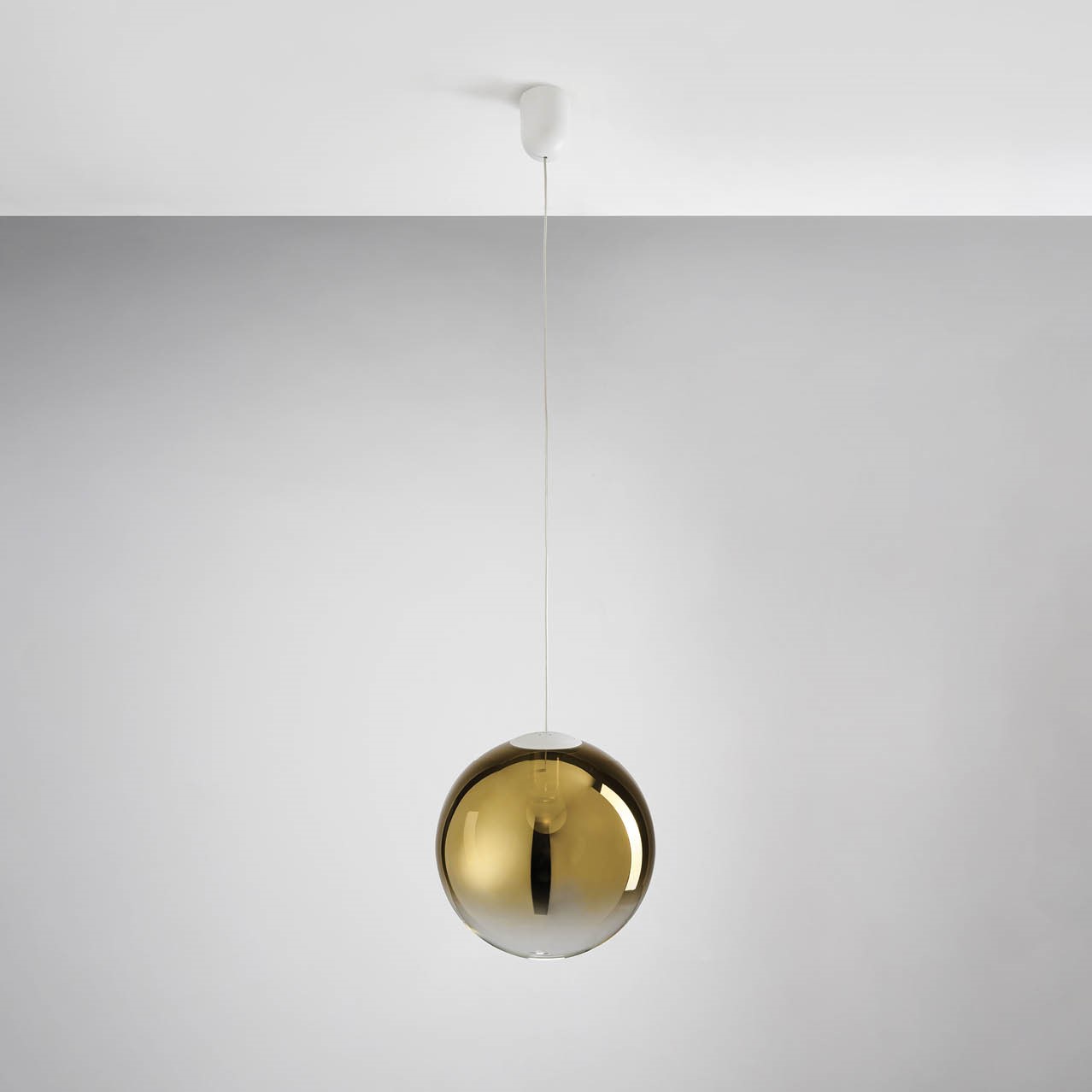 BUBBLES MONTATURA LED BIANCO 10W 2700K-3000K-4000K DIMMERABILE + DIFFUSORE IN VETRO Ø 25 CM ORO