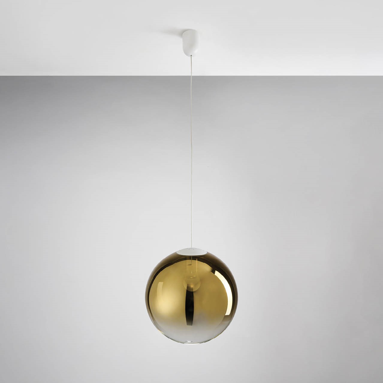 BUBBLES MONTATURA LED BIANCO 10W 2700K-3000K-4000K DIMMERABILE + DIFFUSORE IN VETRO Ø 30 CM ORO