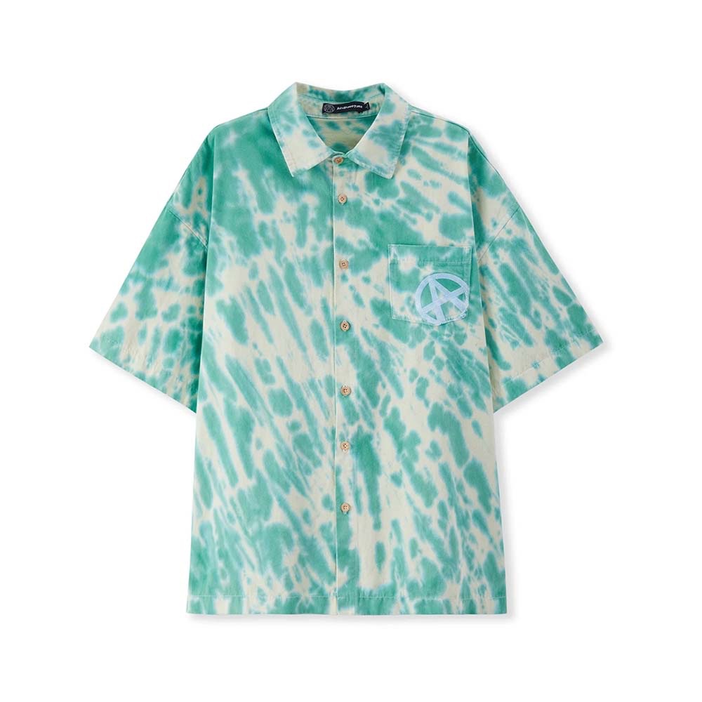 ACUPUNCTURE Camicia Maniche Corte Shirt Tie Dye Mixed Green 