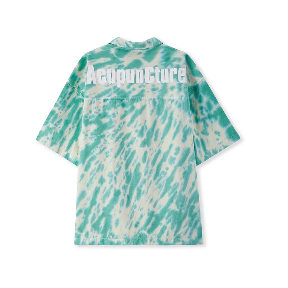 ACUPUNCTURE Camicia Maniche Corte Shirt Tie Dye Mixed Green 