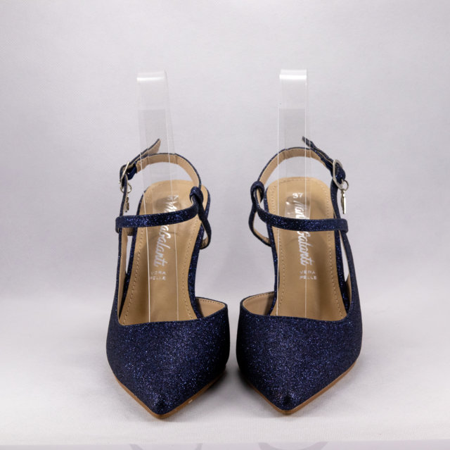 Scarpe cerimonia donna blu glitter. Favole Abiti da Sposa e da Cerimonia con Sartoria