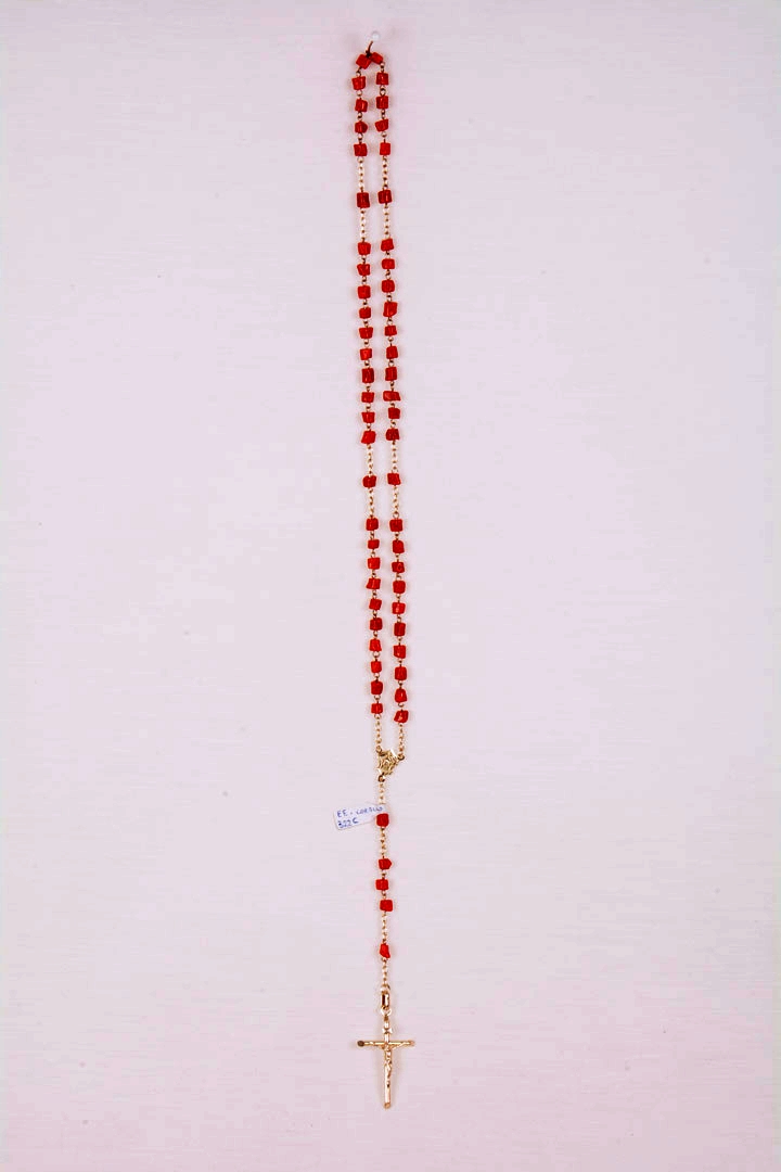 Rosario in argento e corallo