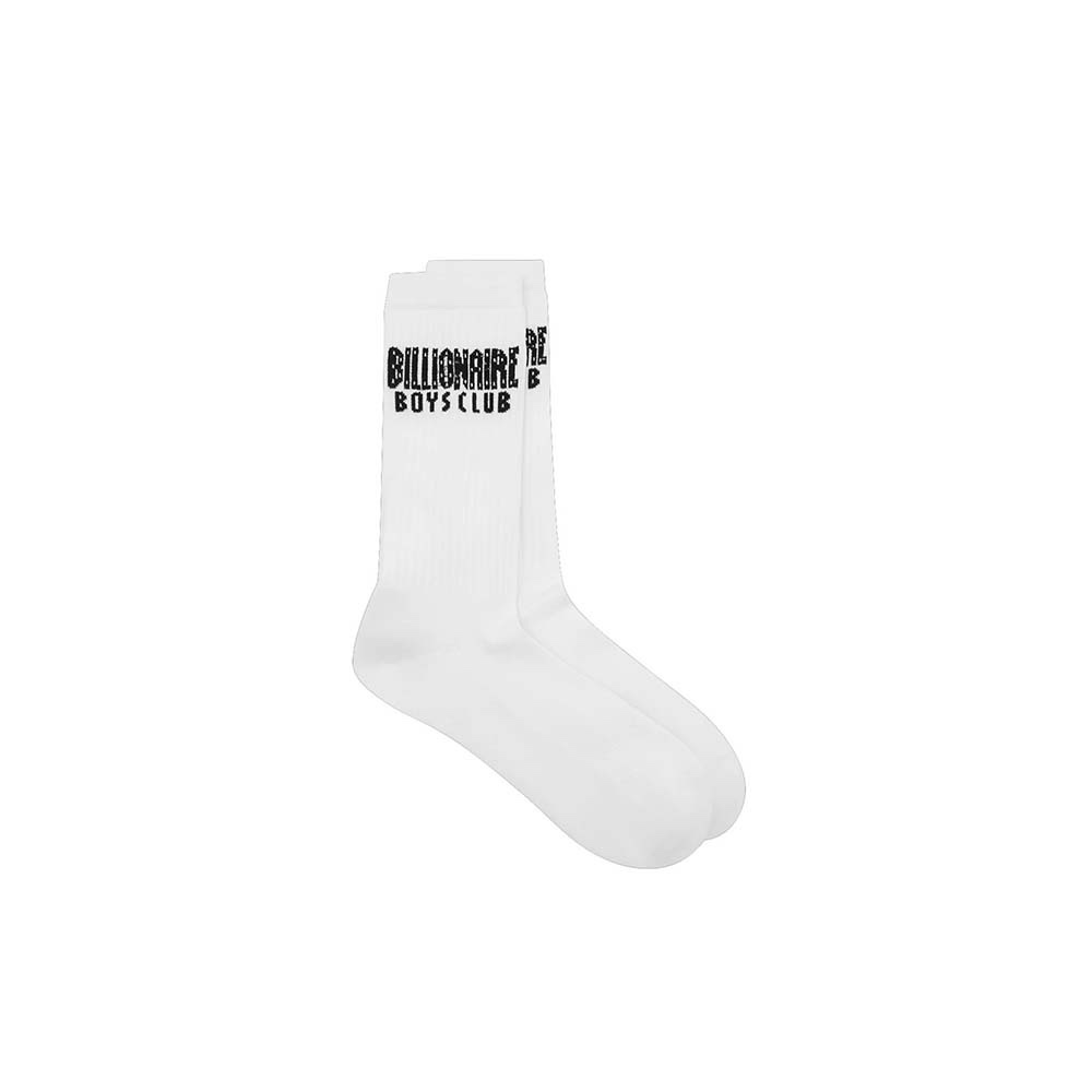 BILLIONAIRE BOYS CLUB Calze Socks Logo Straight White 