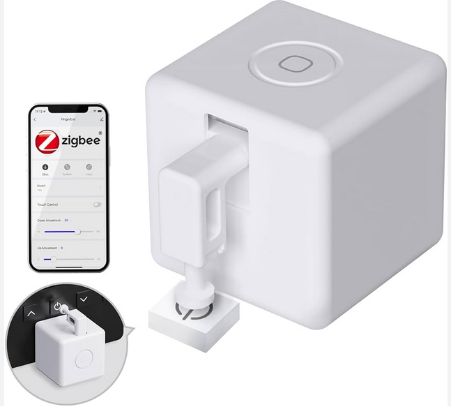 Zigb-ee Fingerbot Con Chip Tuya - Trasforma Gli Interruttori In Smart, Controllo Vocale E Da App, Funziona A Batteria (CR2 Inclusa), WiFi 2.4G