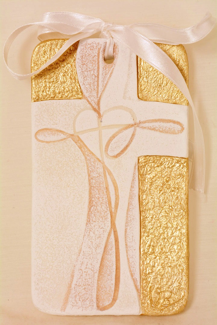 Cartapietra Quadretto con nastrino crocefisso gold