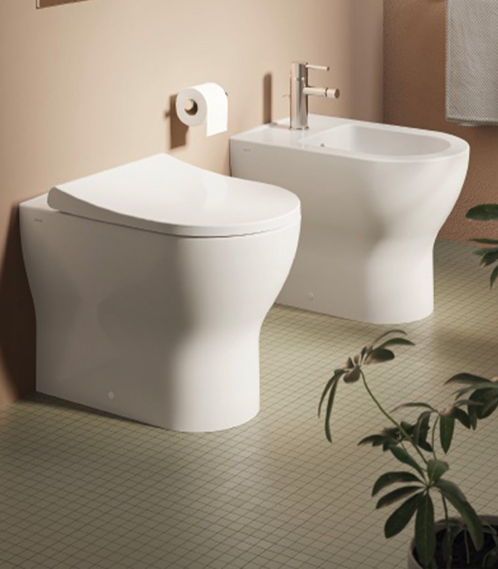 Vitra Mia Rundes Wand-Sanitär-Set SmoothFlush Weiß Glanz