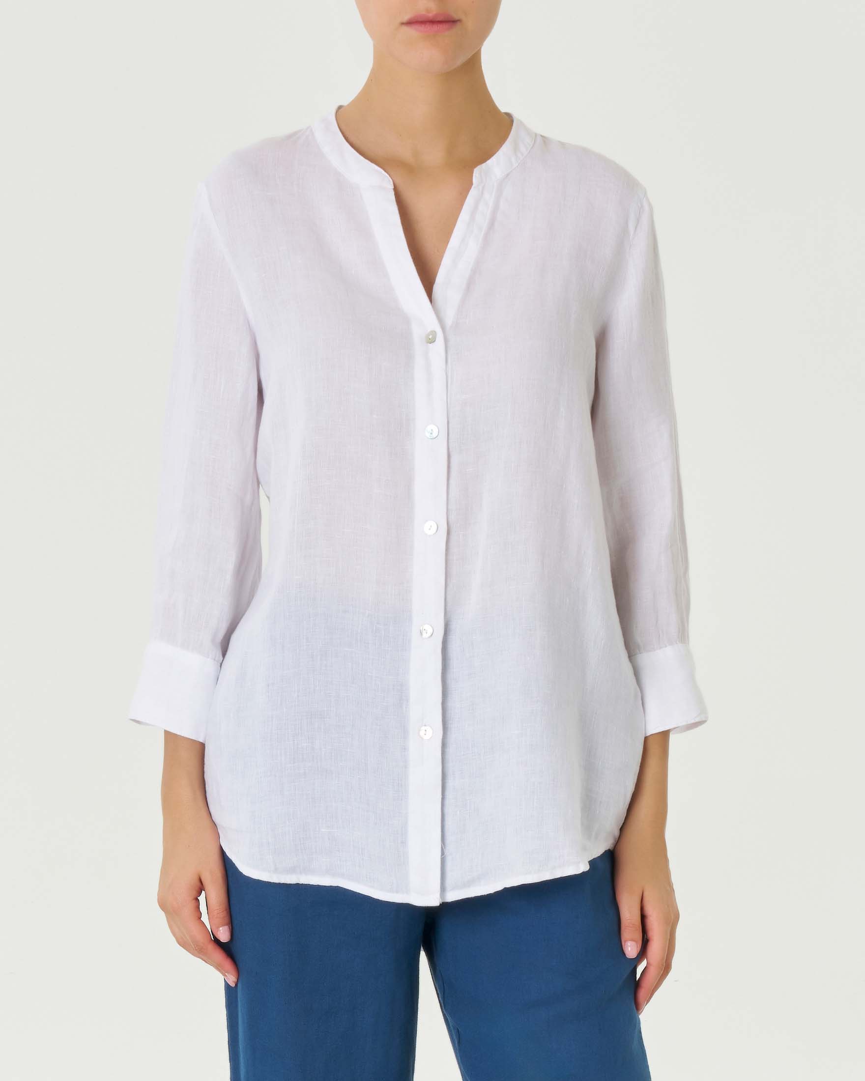 Coreana Lunga Camicia Lunga Lino Donna Camicia Donna In Lino