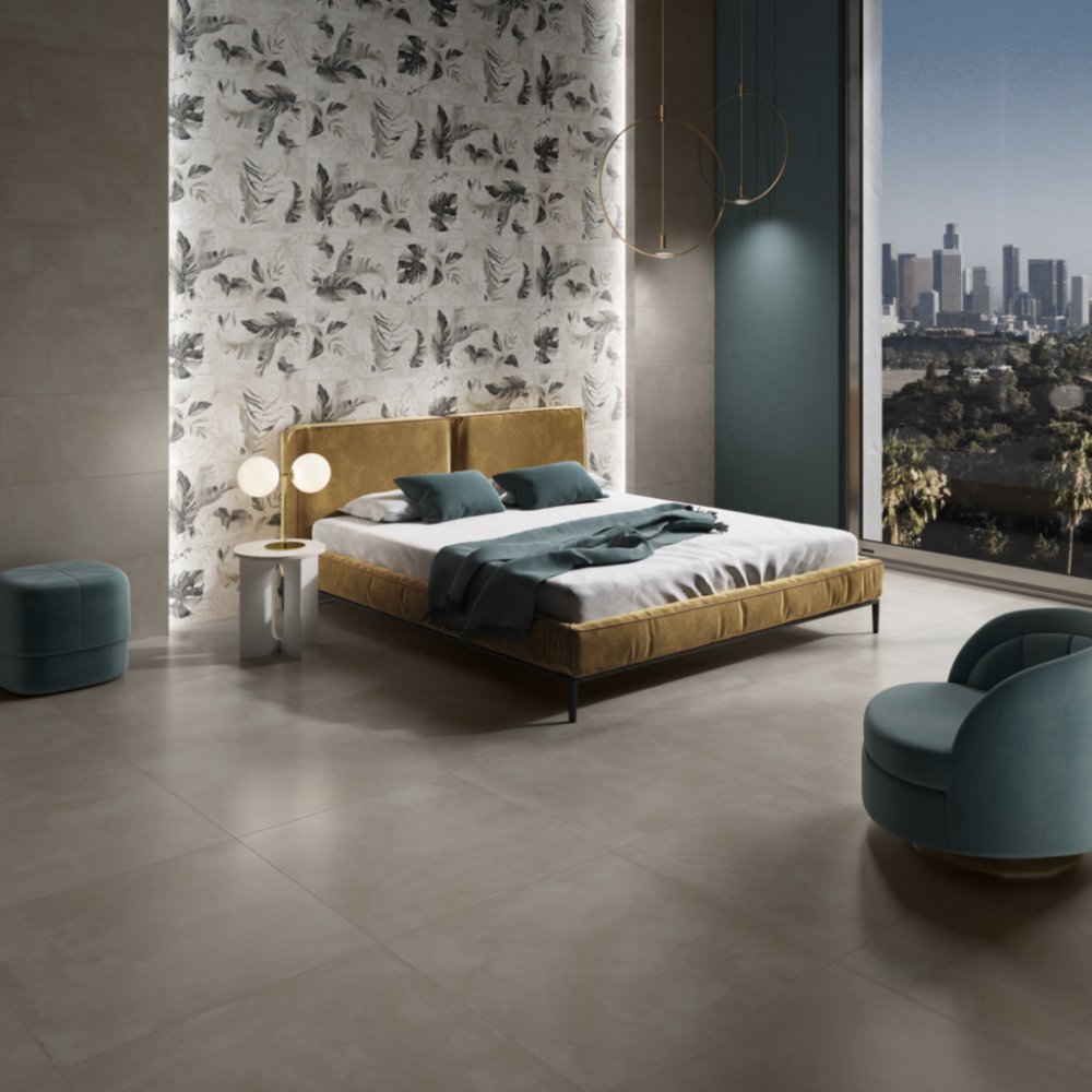 Gres porcellanato effetto resina La fenice Touch Tortora 90X90cm Rettificato