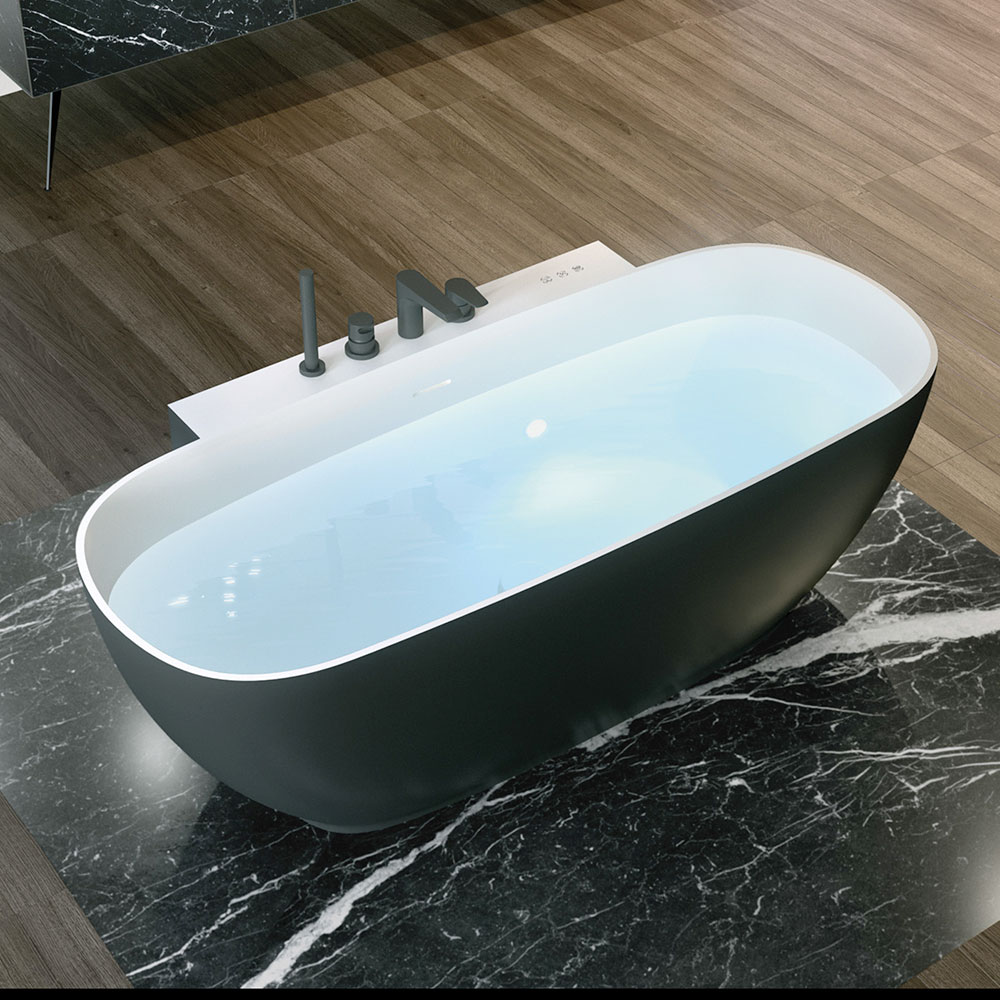 Vasca Freestanding Ovale SPALINA - 170x80 Cm, Acrilico Rinforzato, 4 Piedi Regolabili - Design Elegante - Foto 4