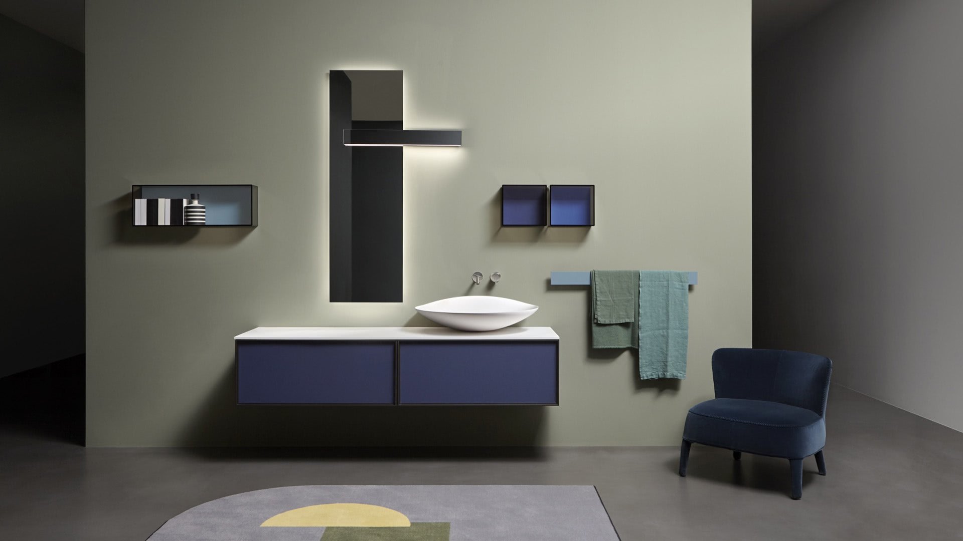 Lavabo in Flumood Antonio Lupi Venere 18,2x53,2x72,4cm bianco