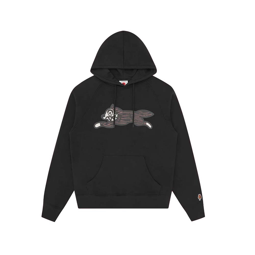 ICECREAM Felpa Cappuccio Hoodie Running Dog Woodgrain Black 