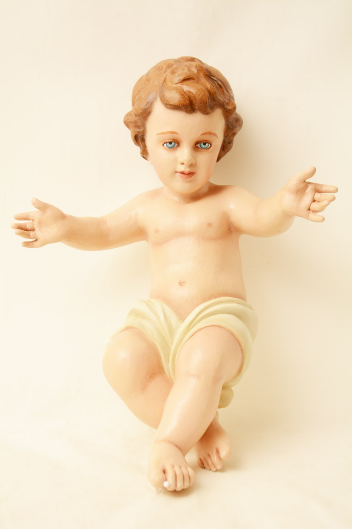 Gesù Bambino in Vetroresina Colorata per Presepe 100 cm