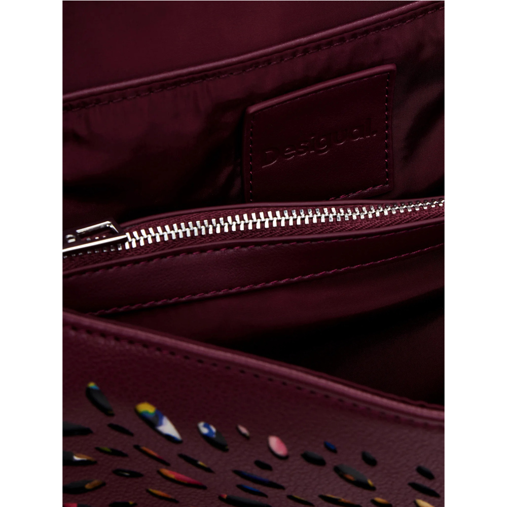 Desigual Borsa A Tracolla Donna Mauve, Con Motivi Dettagliati E Nappa Colorata, Everyday Cross Over