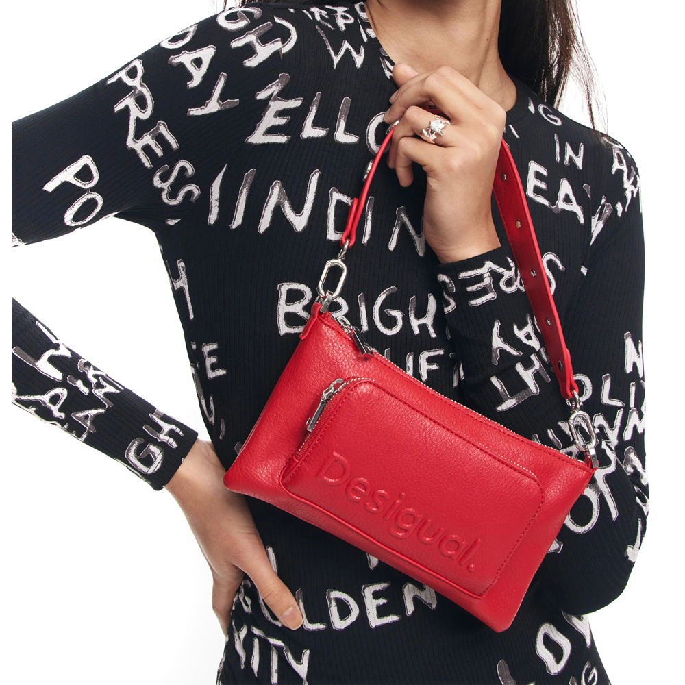 Desigual Half Logo Borsa a tracolla 24WAYP22 3000 Carmin