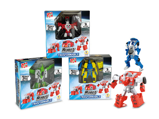 Teorema Giocattoli, Robot Trasformabili, Set Combattimento VS con 2 Robot Action Figure Convertibili in Auto Sportiva, Gioco per Bambini con Armi e Accessori Inclusi