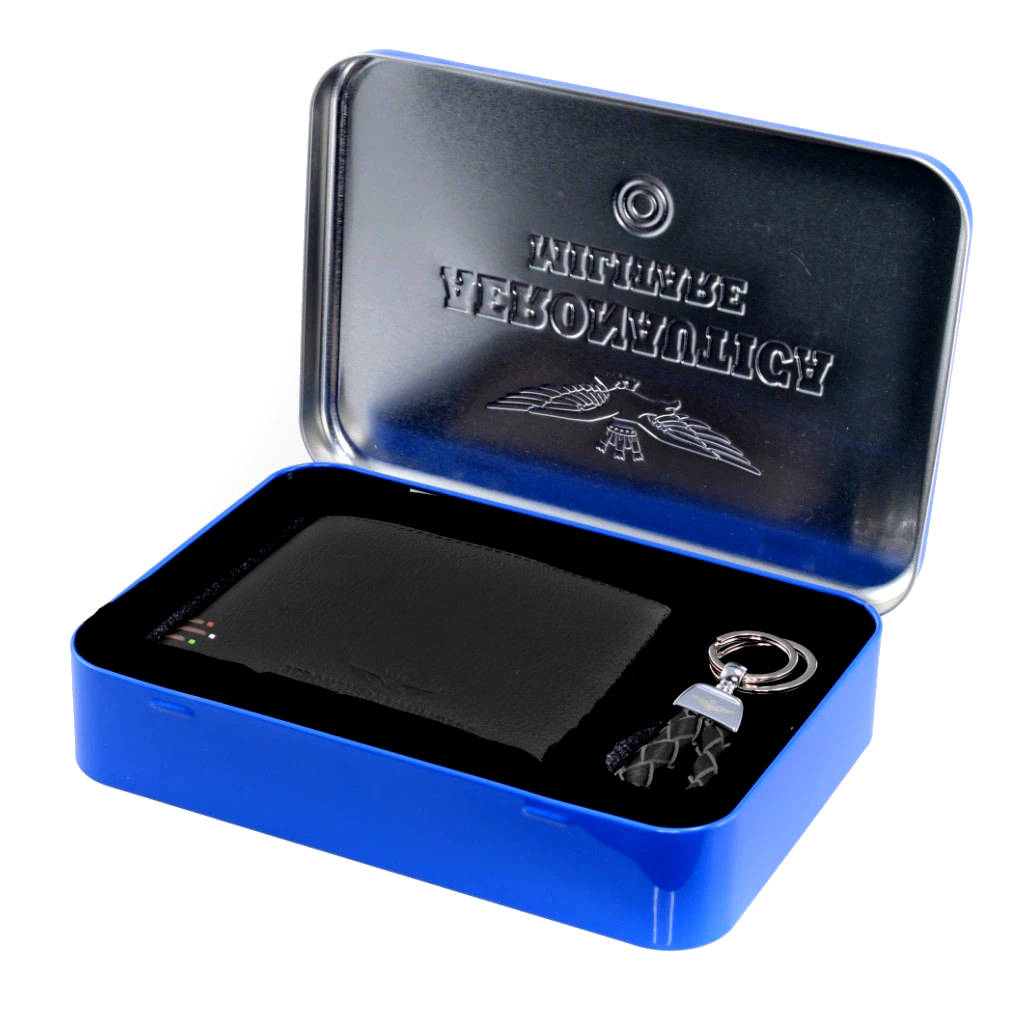Aeronautica Militare Set regalo Portafogli + Portachiavi 191 Nero