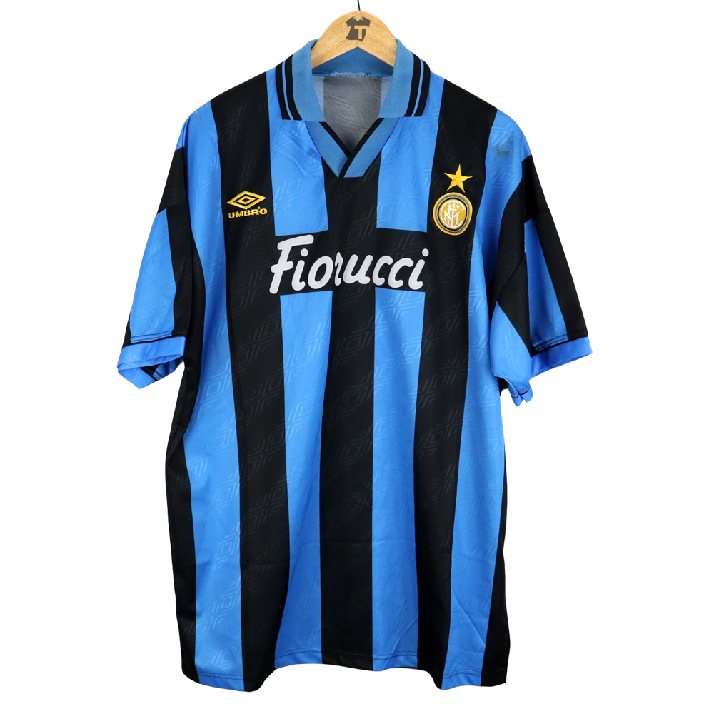 1994 95 Inter Maglia 10 Bergkamp Match Worn Umbro Fiorucci XL