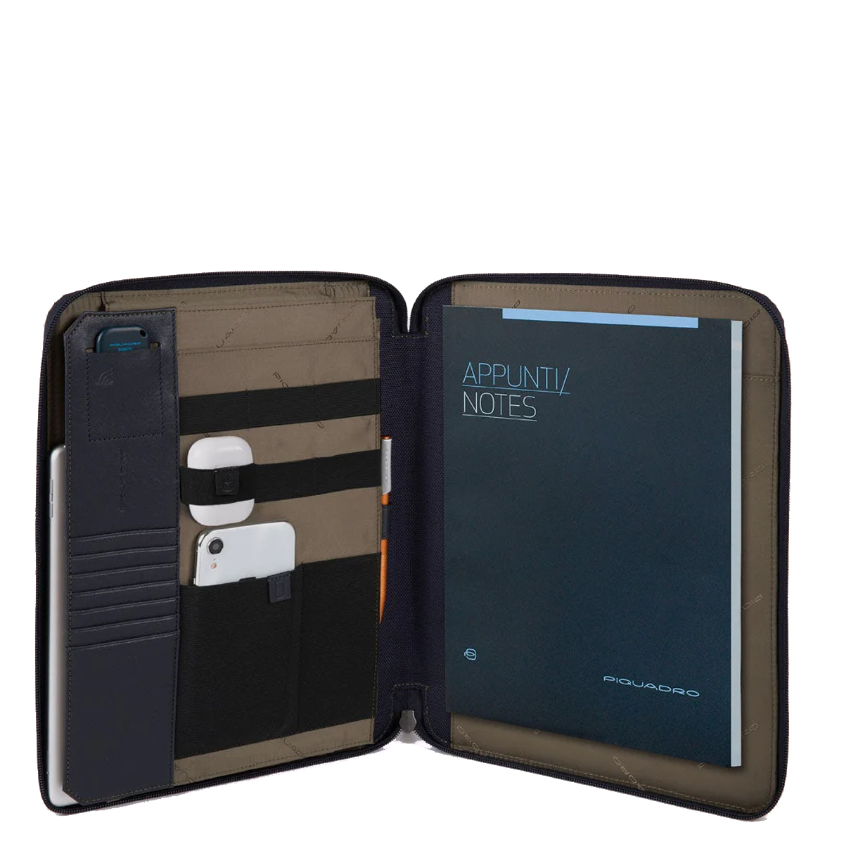 PIQUADRO Portablocco In Pelle E Tessuto - Elegante E Spazioso