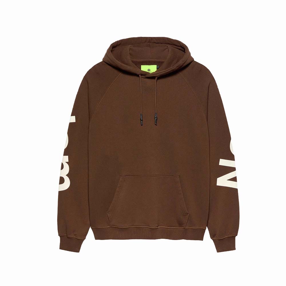 N.A.S.A. Felpa Cappuccio Hoodie Logo Line Brown  