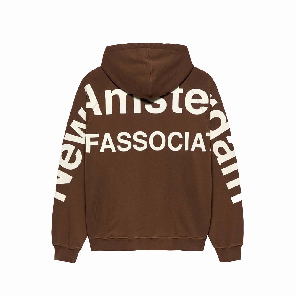 N.A.S.A. Felpa Cappuccio Hoodie Logo Line Brown  