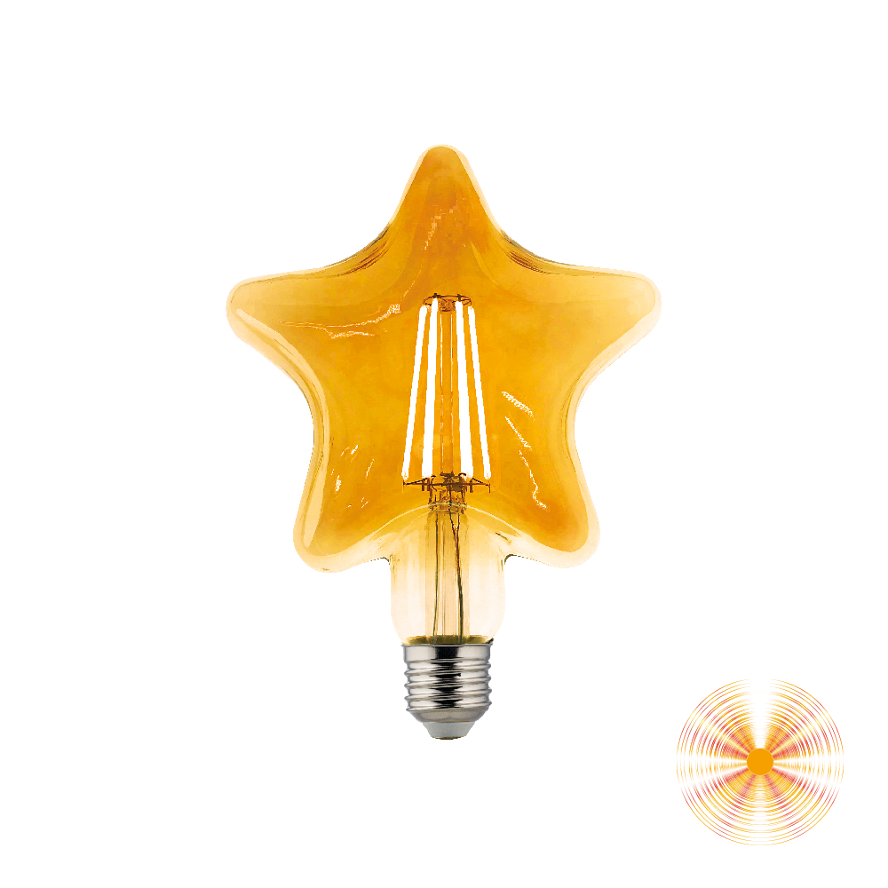 LAMPADINA VINTAGE AMBER STELLA 140 E27 6W 2700K