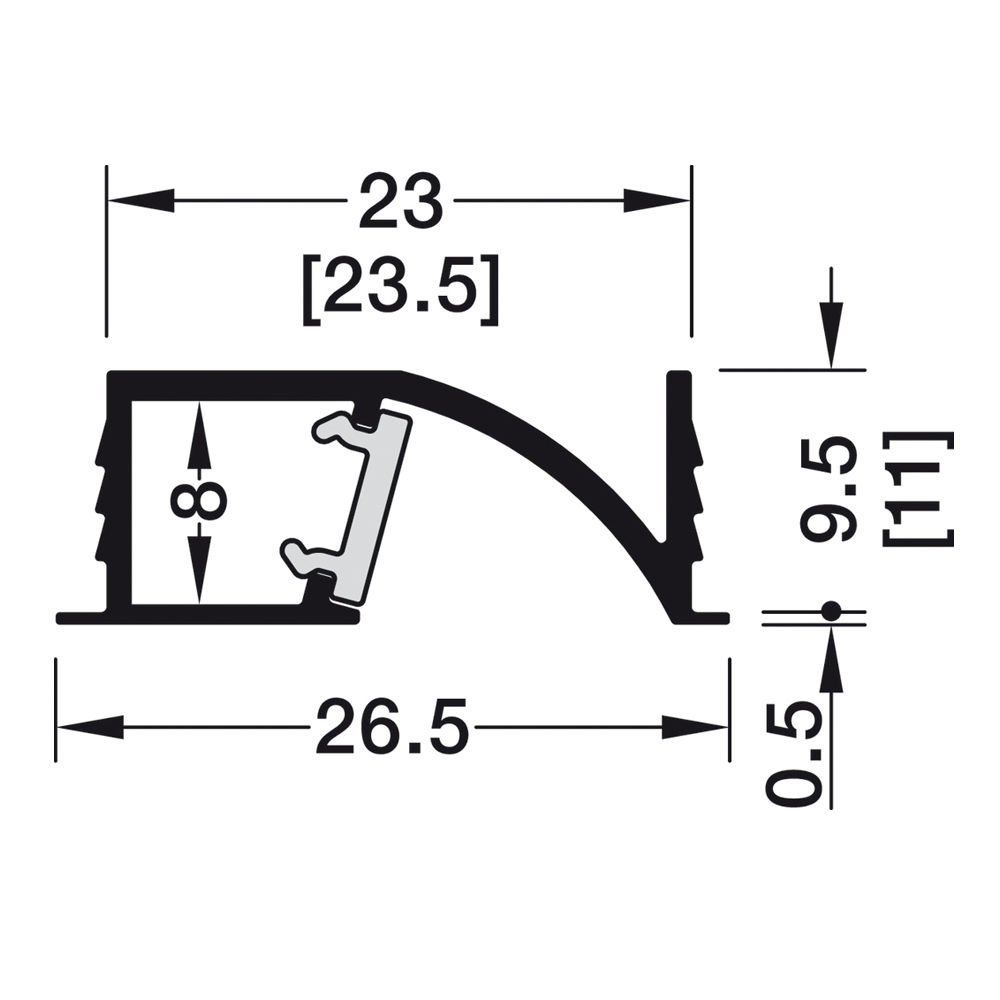 PROFILO LED AD INCASSO LOOX5 1107 ARGENTO 3000MM PER STRIP LED 5MM