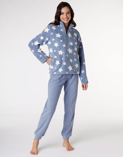 Pigiama Felpato Donna Pigiama Donna Invernale Infiore - Completo Pile Effetto Coral Con Cerniera Pigiama Caldo Inverno - 7