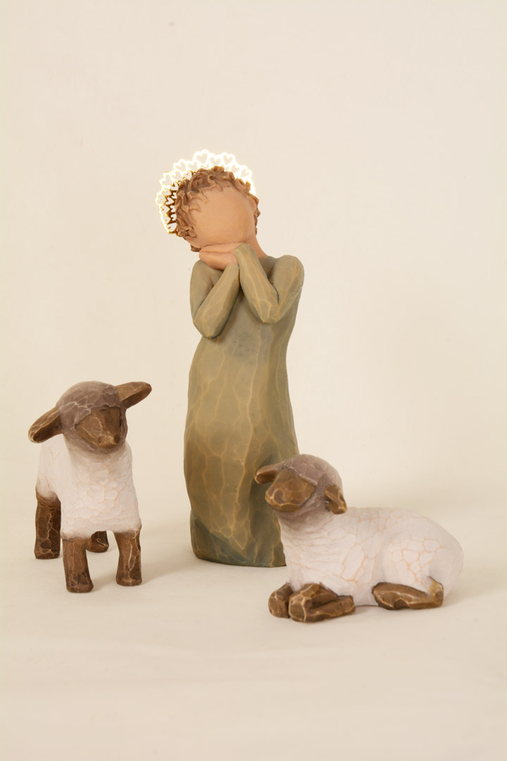 Pastorella con due pecore